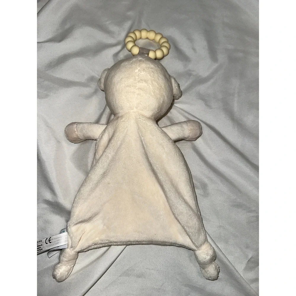 Douglas‎ Baby Lamb Lovey Teething Ring Ivory Embroidered Moon Stars